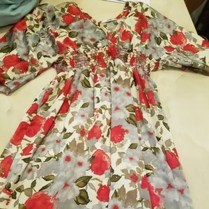 Gray floral pattern dress